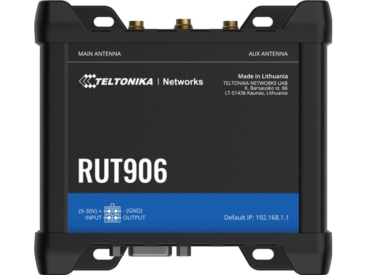 · Router· Rut906· Lte Modem Router Wlan   Router   Wlan, Cellulær Netværksrouter, Sort, Aluminium, Din Skinne, 3g, Data, Netværk, Strøm, Sy fra Teltonika med Afbetaling