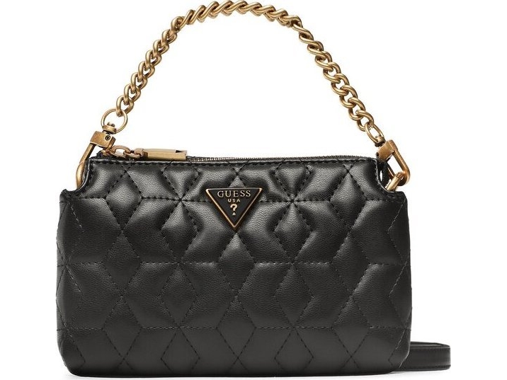 , Elenia, Synthetic Leather, Mini, Textile Crossbody Bag, Black, Qb867772, For Women For Women fra Guess med Afbetaling