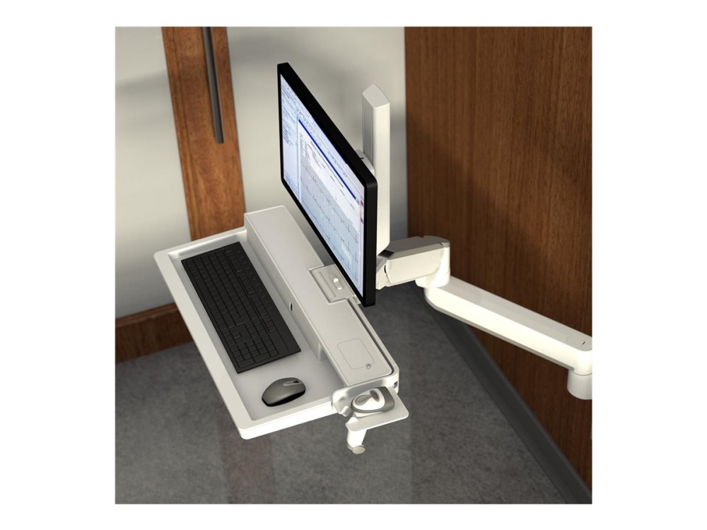 Carefit Combo System   Monteringssæt (drejelig Arm, Tastaturbakke, Vægmonteringsbase, Spormonteringsadapter, Spormonteringsbøjle, Vægskinne fra Ergotron med Afbetaling