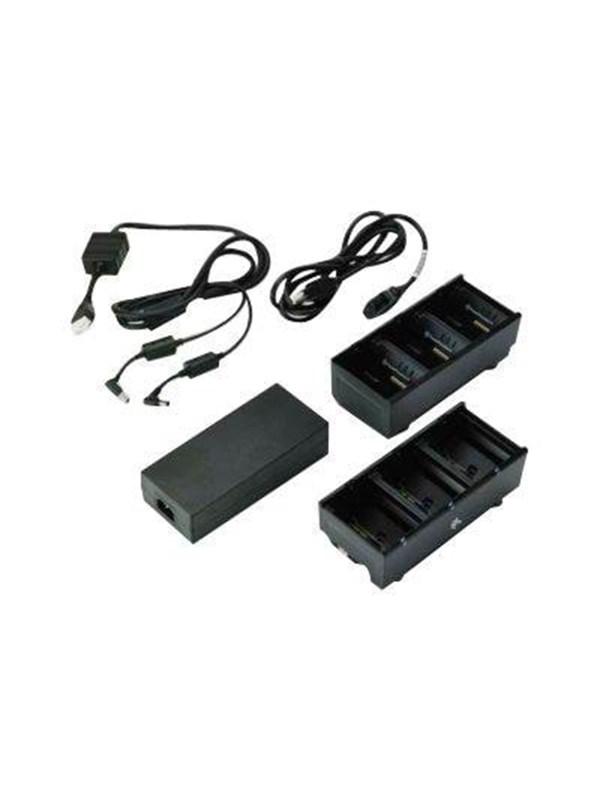 3 Slot Battery Charger Connected Via Y Cable fra Zebra med Afbetaling