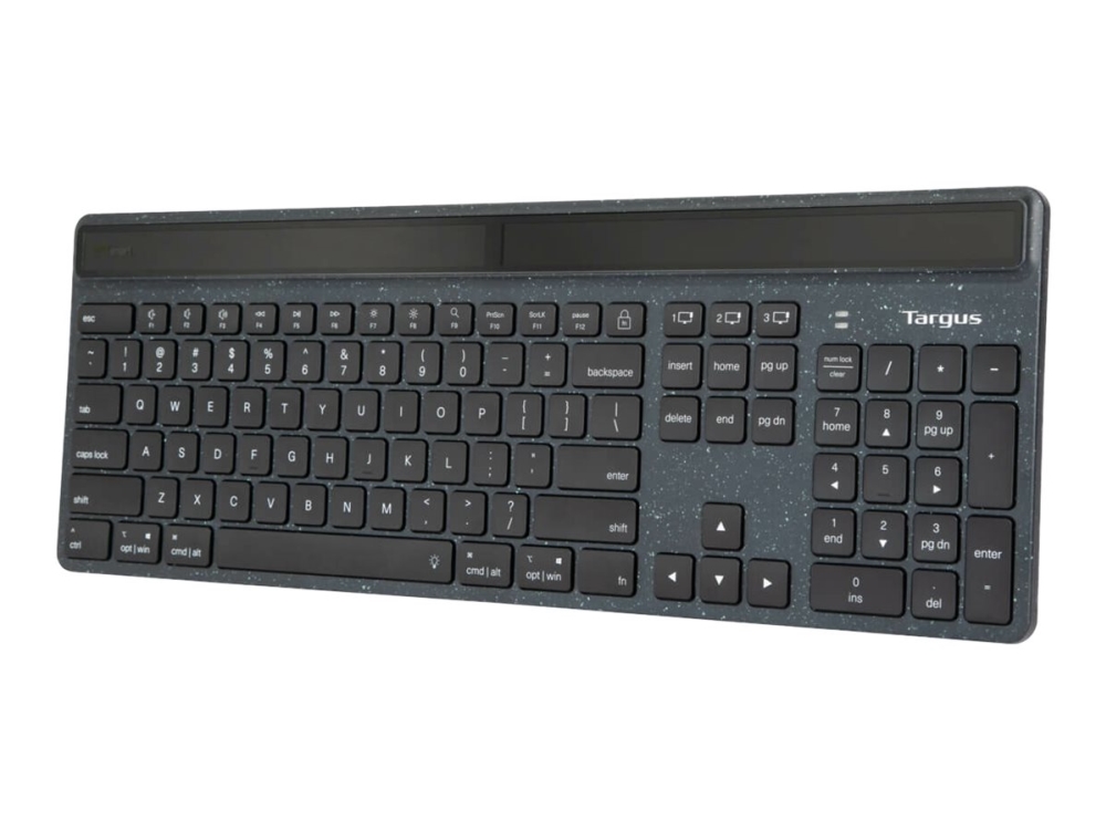 Ecosmart   Tastatur   Bæredygtig Energihøst   Antimikrobiel   Bagbelyst   Trådløs   Bluetooth 5.0   Qwerty   Uk   Tastkontakt: Scissor Key   S fra Targus med Afbetaling